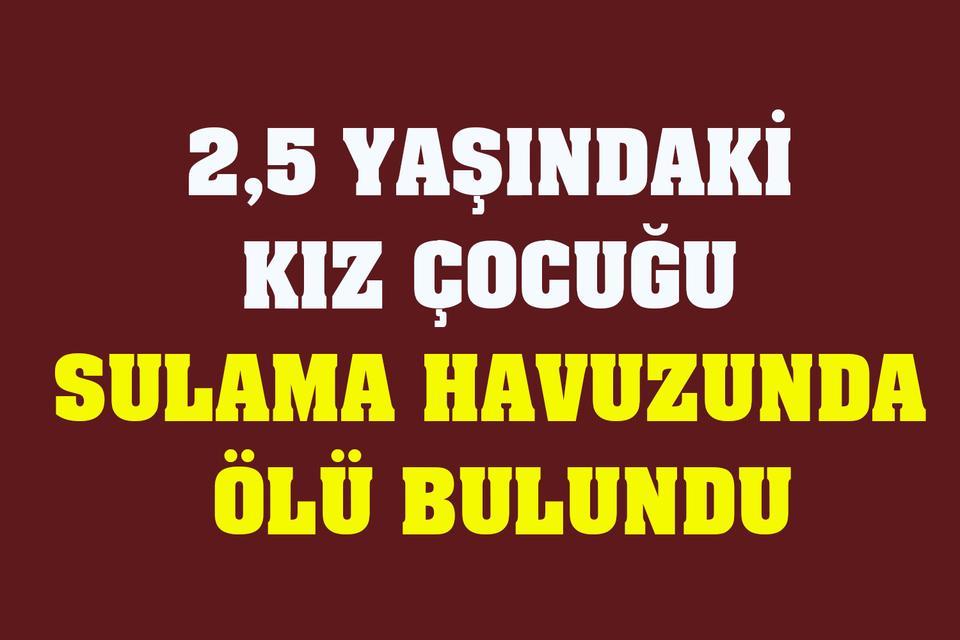 2,5 yaşındaki kız çocuğu sulama havuzunda ölü bulundu