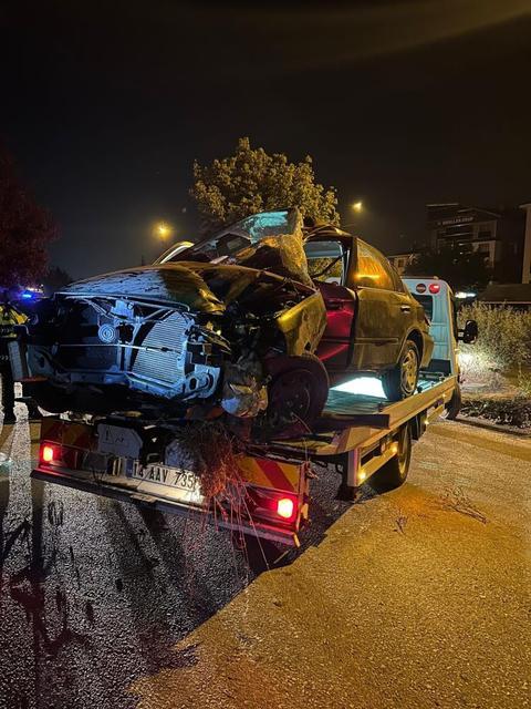 Alkollü sürücü ağaca çarptı: 2 yaralı