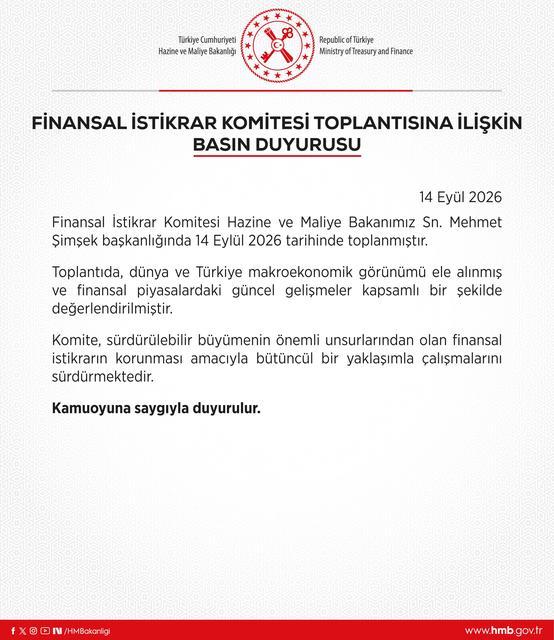 Finansal İstikrar Komitesi toplantısı gerçekleştirildi