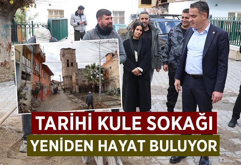 Tarihi kule sokağı yeniden hayat buluyor