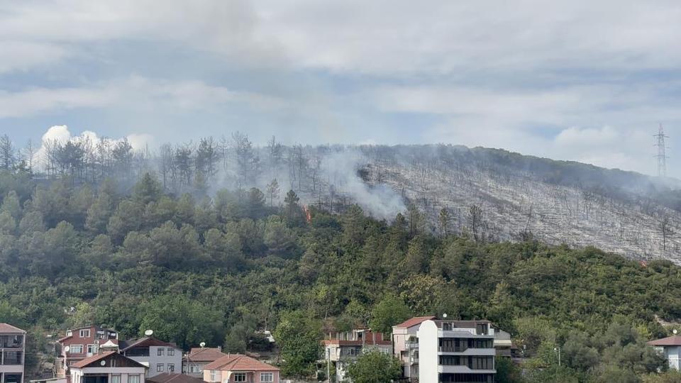 Ağaçlık alana sıçrayan yangın kontrol altına alındı