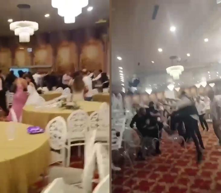 Düğünde uçan tekmeli kavga