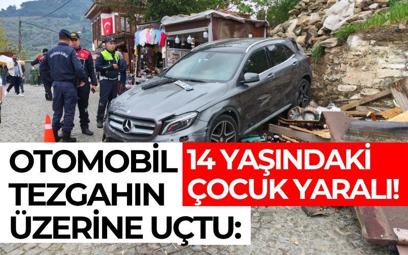 Otomobil tezgahın üzerine uçtu: 1 yaralı