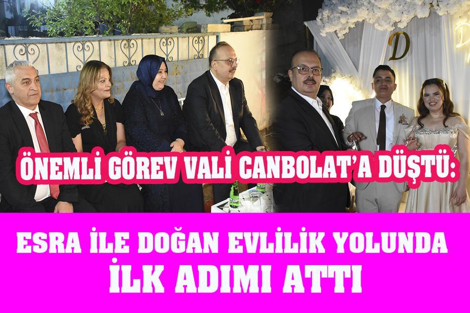 Nişan yüzüklerini Vali Canbolat taktı