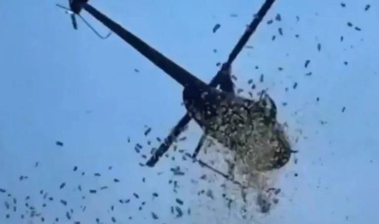 Helikopterden 5 bin dolar para saçıldı