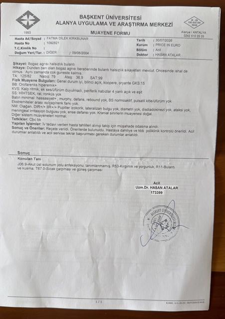 ÖZEL HASTANE ACİLİNDE ÖDEDİKLERİ BİN 293 EUROYU CİMER'E TAŞIDILAR İSVİÇRE VATANDAŞI İKİ GENÇ KIZ, ACİL SERVİSTE YAPILAN İŞLEMLER İÇİN BİN 293 EURO ÖDEYİNCE SAĞLIK BAKANLIĞINA VE CİMER'E ŞİKAYETTE BULUNDU