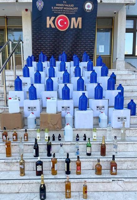 Denizli'de 642 litre kaçak alkol yakalandı