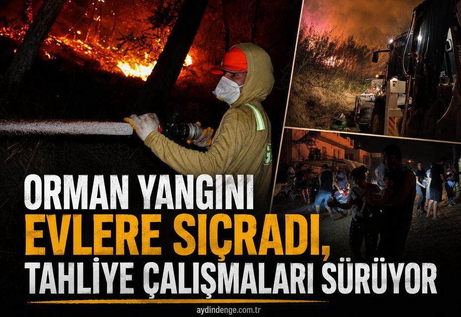 Orman yangını evlere sıçradı, tahliye çalışmaları sürüyor