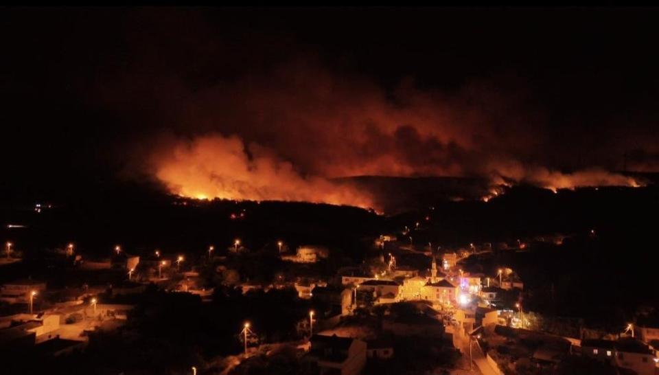 104 kara aracı ve 12 hava aracıyla yangına müdahale sürüyor