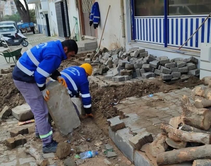 Germencik'te yol çalışmaları sürüyor