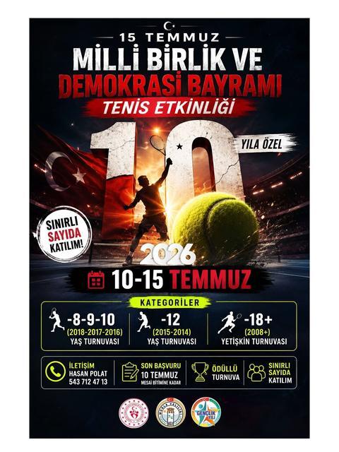15 Temmuz ruhu bu kez tenis kortlarında yaşatılacak