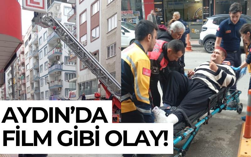 Aydın'da film gibi olay: 180 kiloluk genç “korkarım” deyince kırık ayağıyla 4 kat indi!