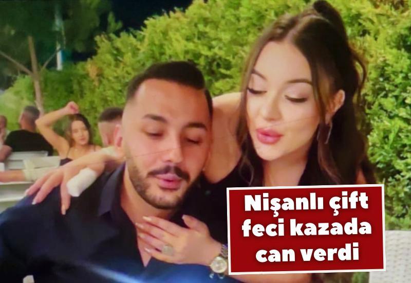 Doğum günü partisinden dönen nişanlı çift ağaca saplanan otomobilde can verdi