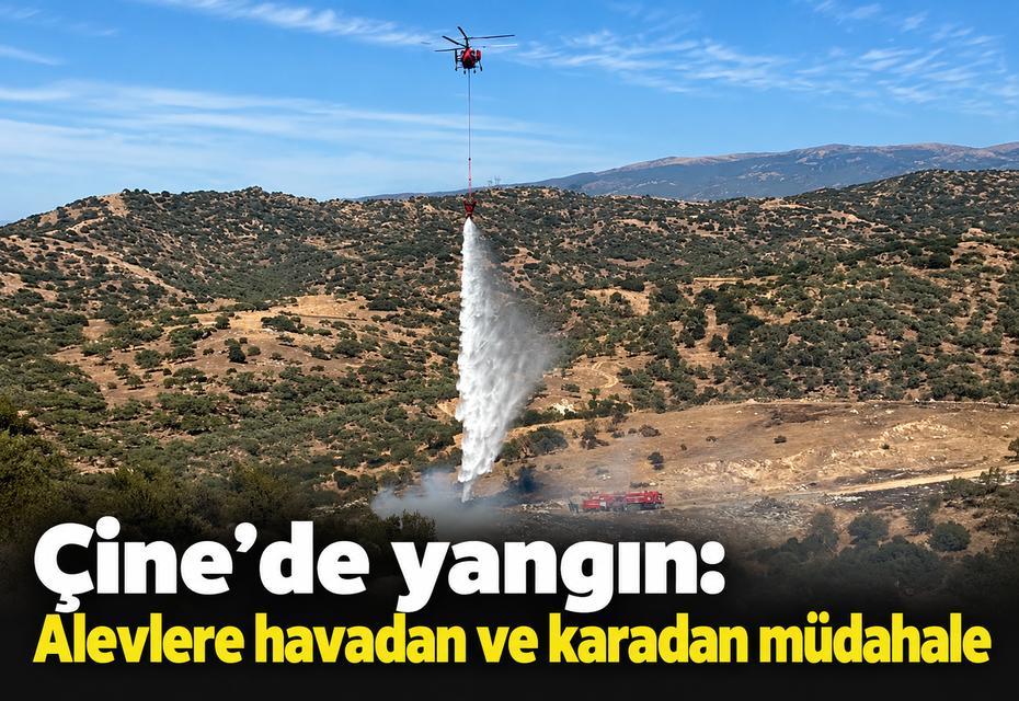 Çine’de yangın: Alevlere havadan ve karadan müdahale
