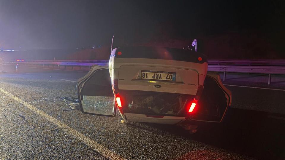 Takla atan otomobilin sürücüsü alkollü çıktı