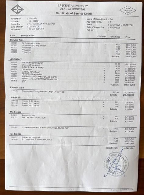 ÖZEL HASTANE ACİLİNDE ÖDEDİKLERİ BİN 293 EUROYU CİMER'E TAŞIDILAR İSVİÇRE VATANDAŞI İKİ GENÇ KIZ, ACİL SERVİSTE YAPILAN İŞLEMLER İÇİN BİN 293 EURO ÖDEYİNCE SAĞLIK BAKANLIĞINA VE CİMER'E ŞİKAYETTE BULUNDU