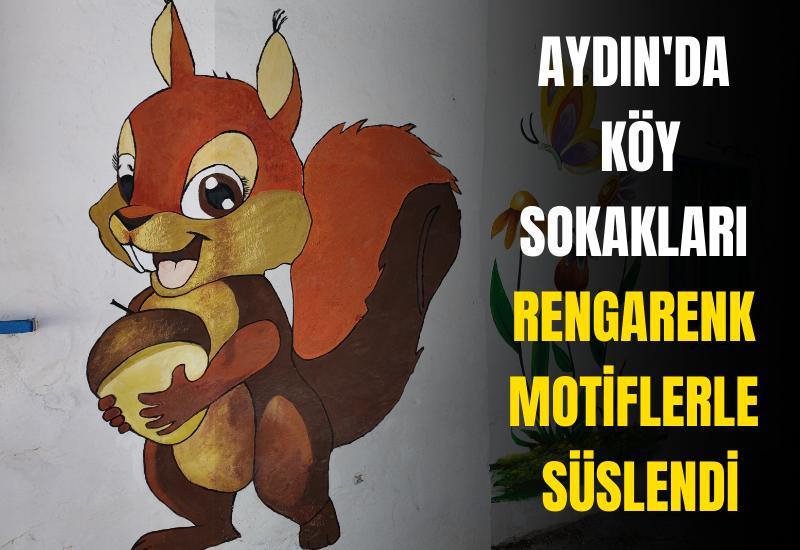 Aydın'da köy sokakları rengarenk motiflerle süslendi