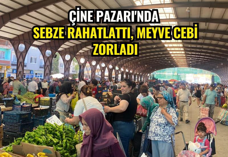 Çine Pazarı'nda sebze rahatlattı, meyve cebi zorladı