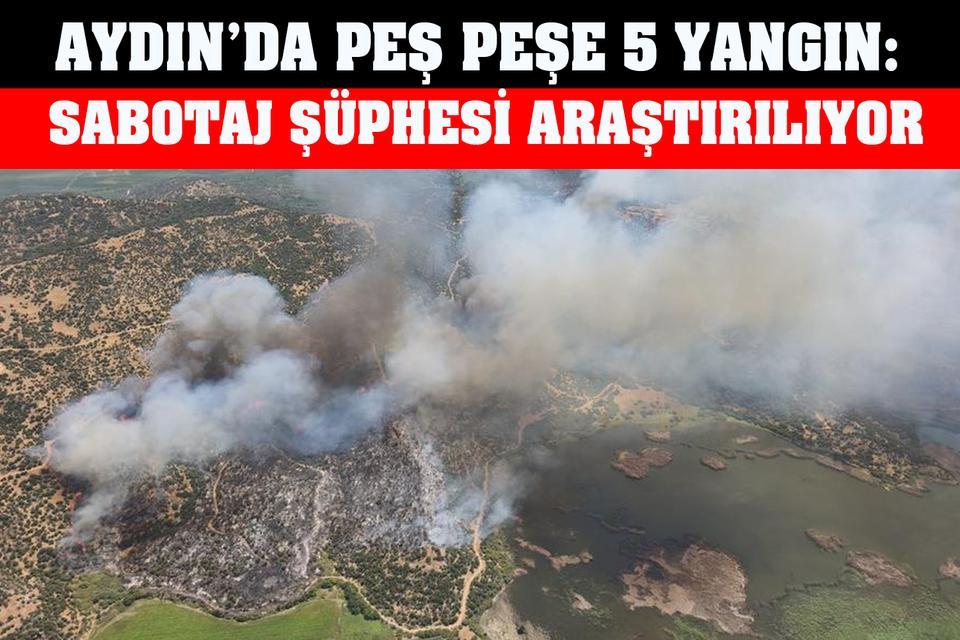 Aydın’da peş peşe 5 yangın: Sabotaj şüphesi araştırılıyor