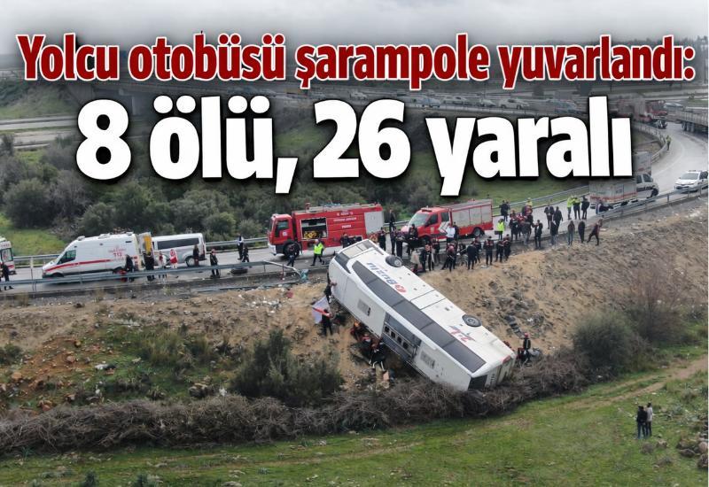 Yolcu otobüsü şarampole yuvarlandı: 8 ölü, 26 yaralı