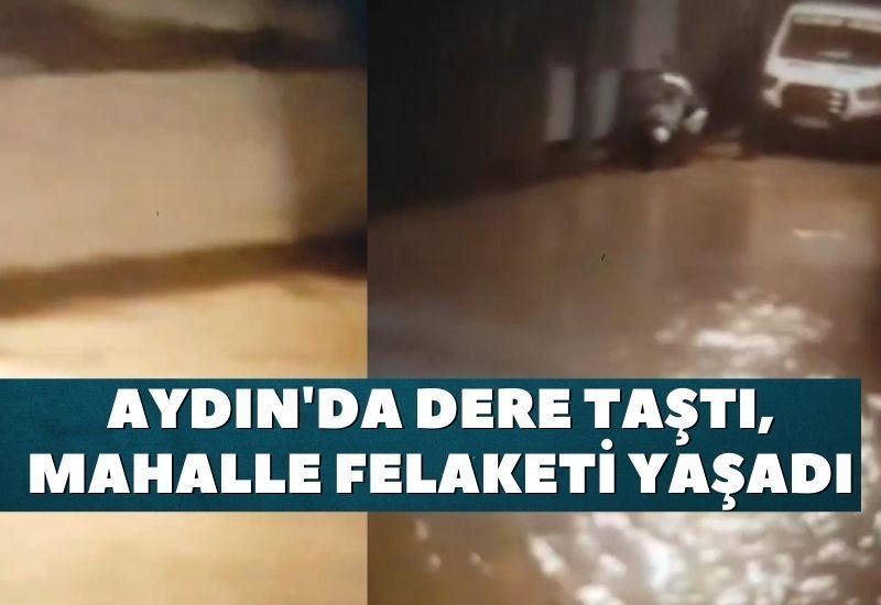 Aydın'da dere taştı, mahalle felaketi yaşadı