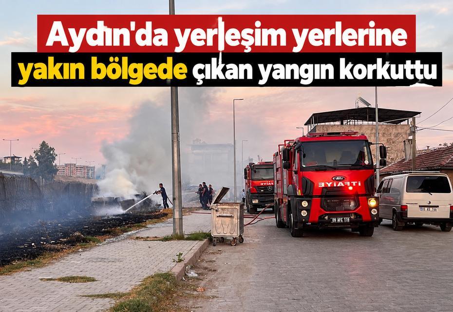 Aydın'da yerleşim yerlerine yakın bölgede çıkan yangın korkuttu