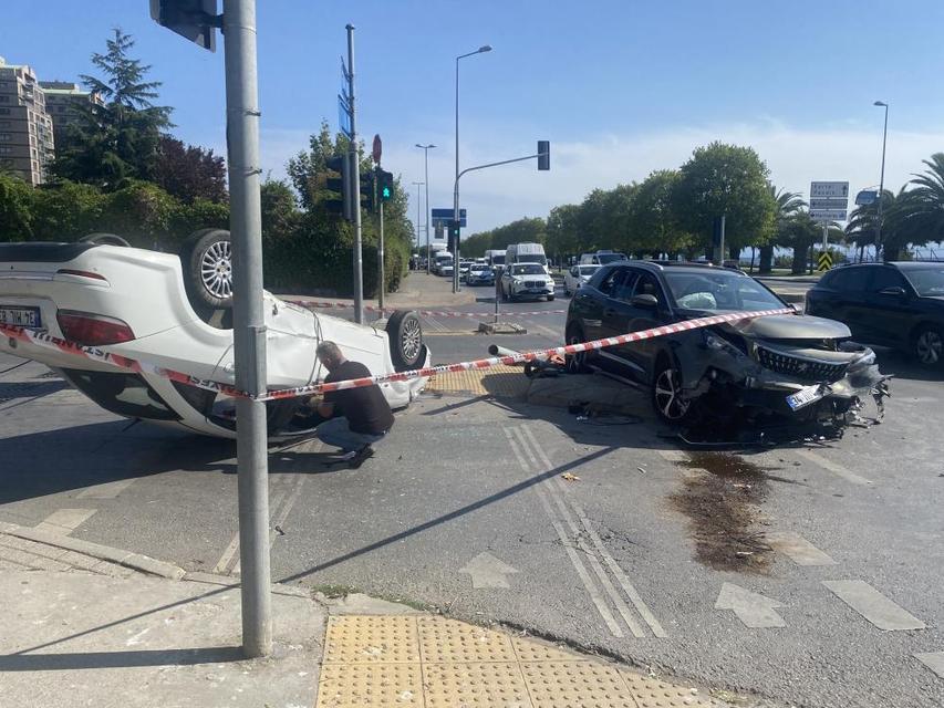 Araç takla attı, 4 kişi yaralandı