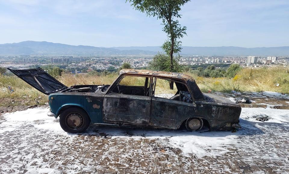 Aydın’da otomobil küle döndü