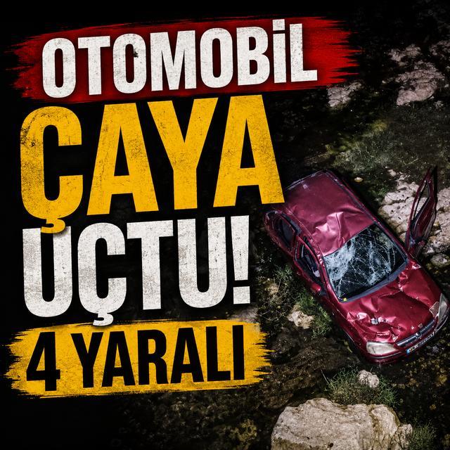 Otomobil çaya uçtu: 4 yaralı