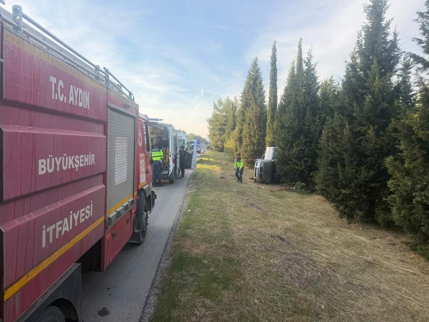 Aydın’da otomobil devrildi: 2 yaralı