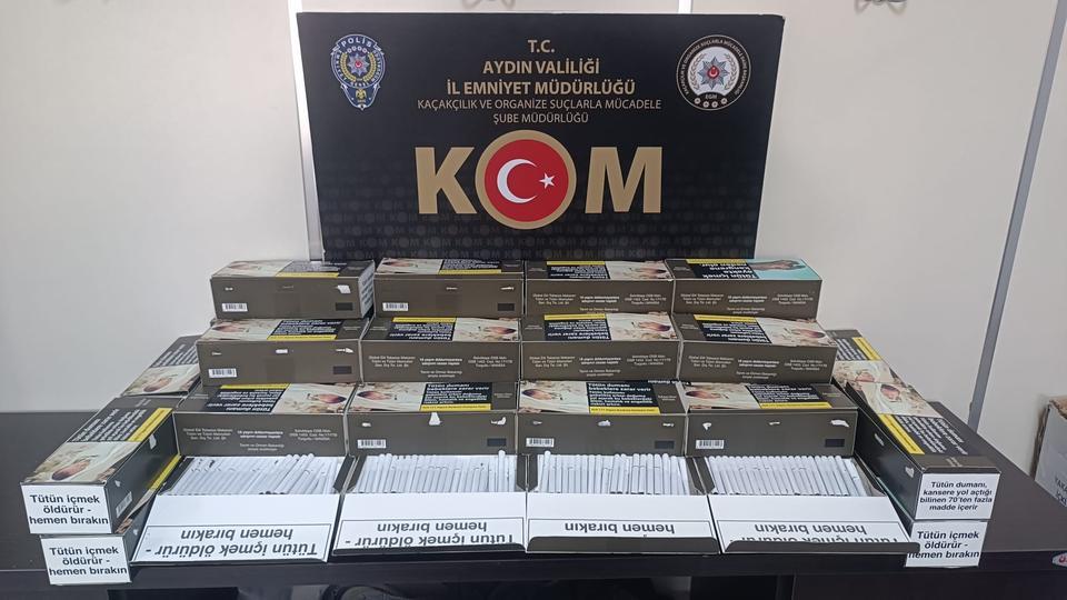 Aydın’da 9 binden fazla dolu makaron ele geçirildi