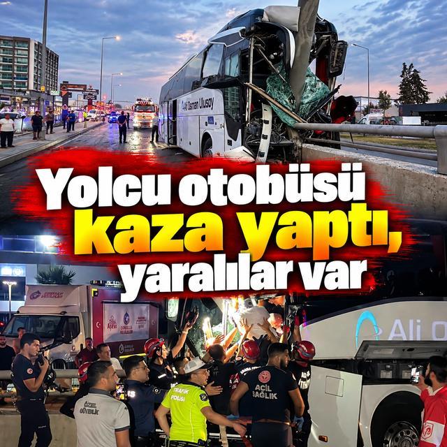 Yolcu otobüsü kaza yaptı, yaralılar var