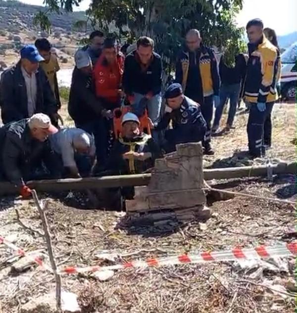 Kuyuya düşen vatandaş ekipler tarafından kurtarıldı