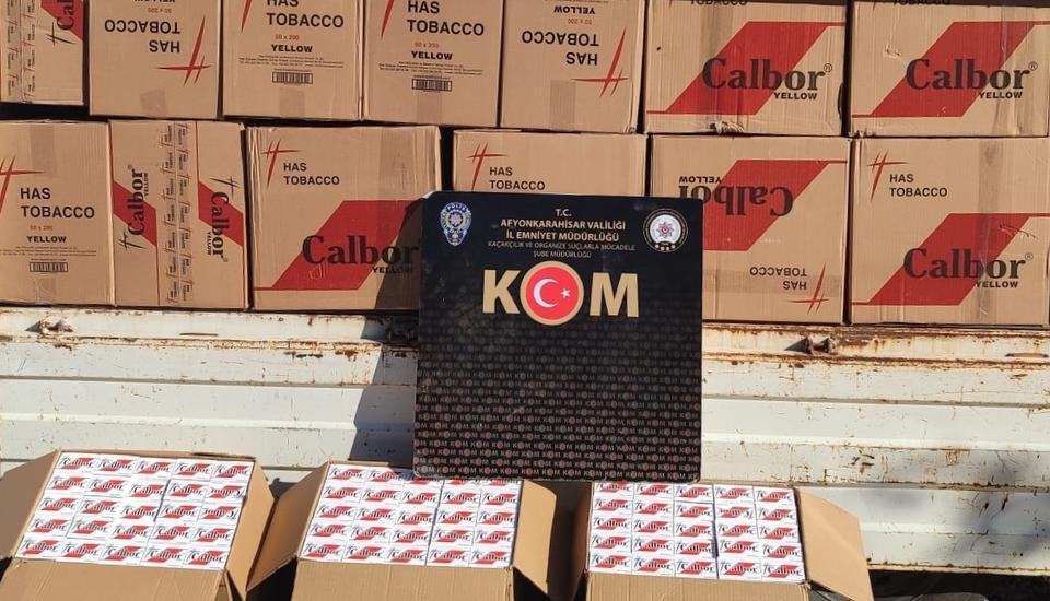 Afyonkarahisar'da 590 bin makaron ele geçirildi