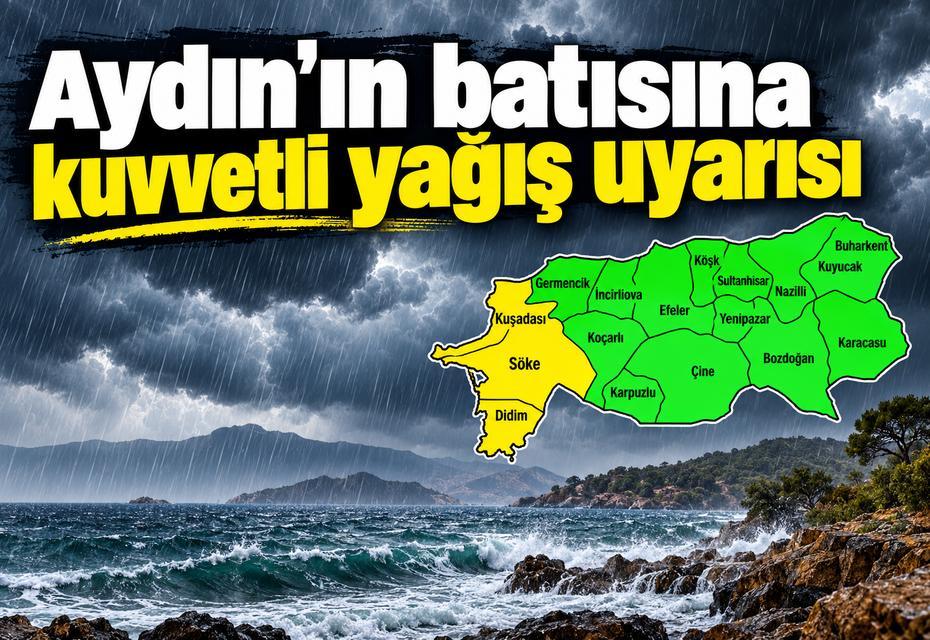 Aydın’ın batısına kuvvetli yağış uyarısı