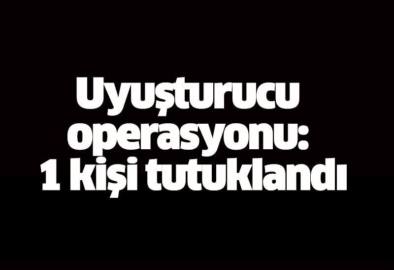 Uyuşturucu operasyonu: 1 kişi tutuklandı