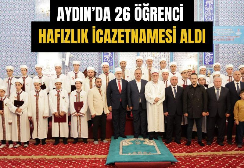 Aydın’da 26 öğrenci hafızlık icazetnamesi aldı