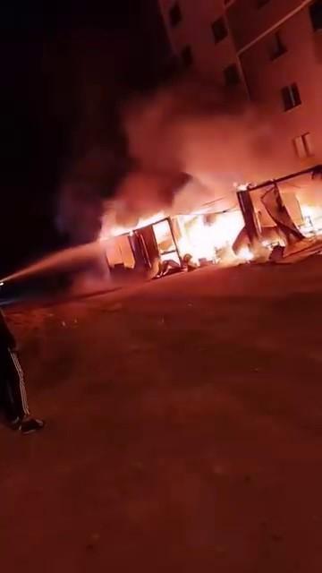 Şantiye alanında korkutan yangın