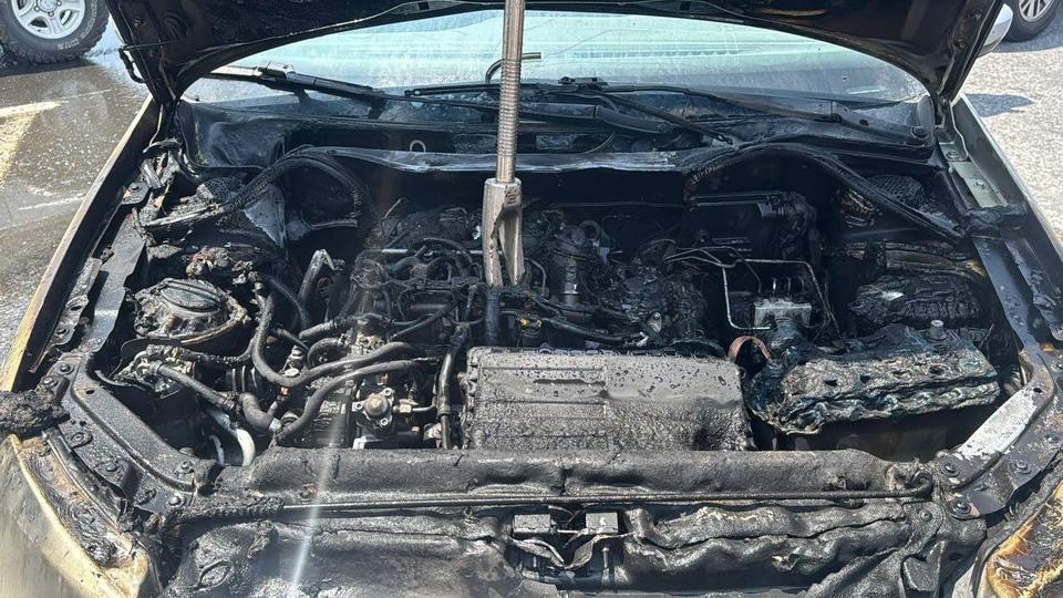 EFELER'DE TEST SÜRÜŞÜNE ÇIKILAN OTOMOBİL YANDI