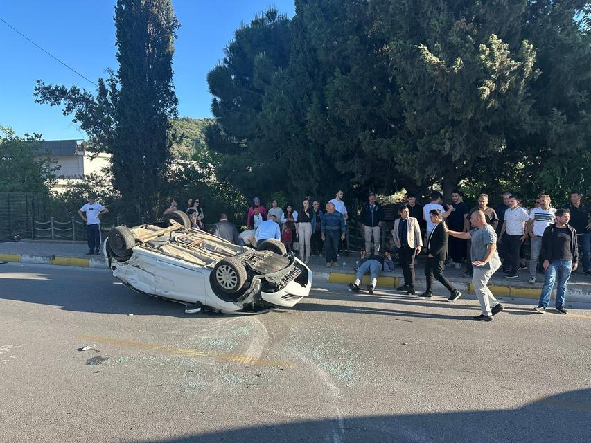 Aydın’da takla atan otomobildeki 5 kişi yaralandı