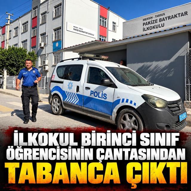 İlkokul birinci sınıf öğrencisinin çantasından tabanca çıktı