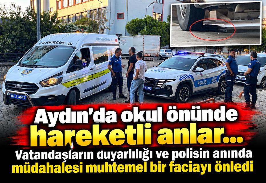 Aydın’da okul önünde hareketli anlar... Vatandaşların duyarlılığı ve polisin anında müdahalesi muhtemel bir faciayı önledi