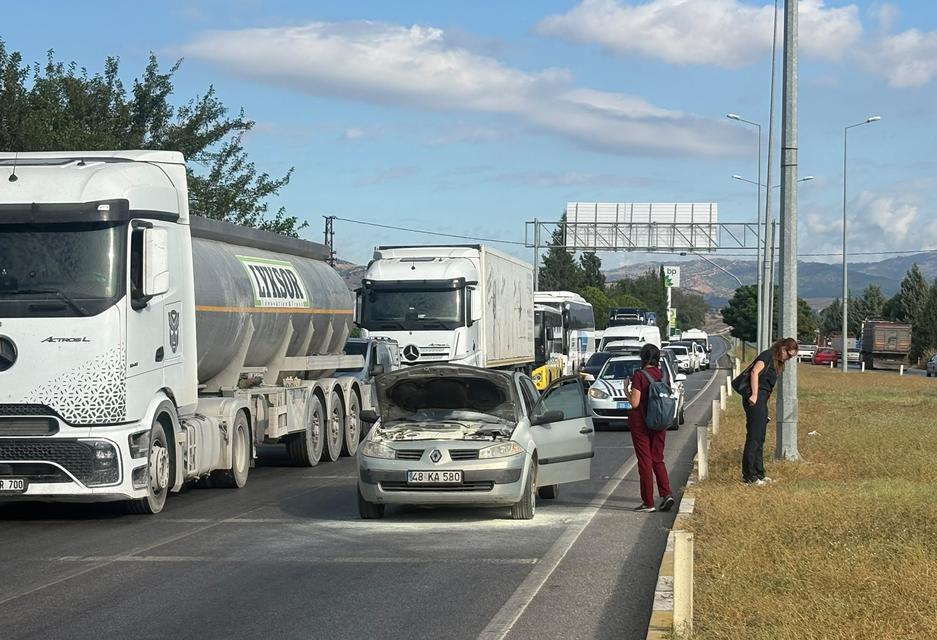 Çine’de kadın sürücünün korku dolu anları