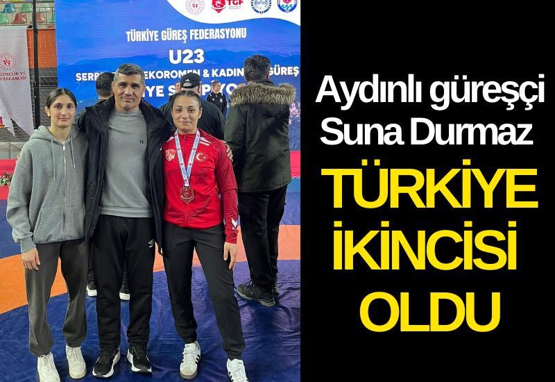 Aydınlı güreşçi Suna Durmaz Türkiye ikincisi oldu
