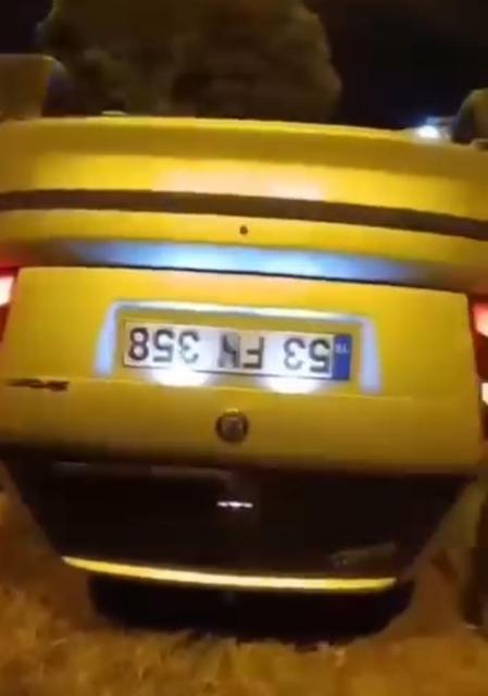 Otomobil ters döndü, 1 kişi yaralandı
