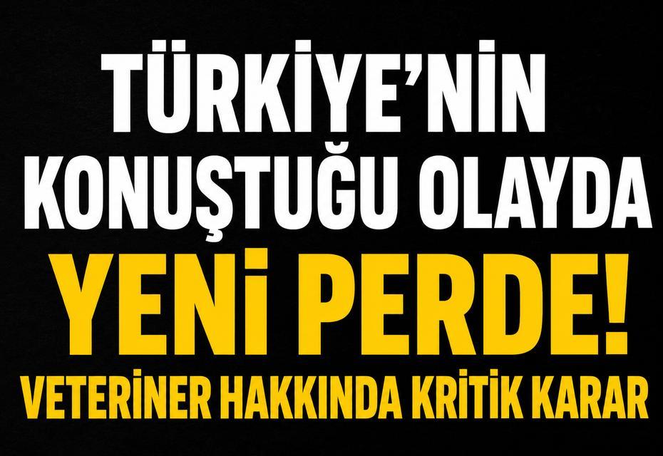 Türkiye’nin konuştuğu olayda yeni perde! Veteriner hakkında kritik karar