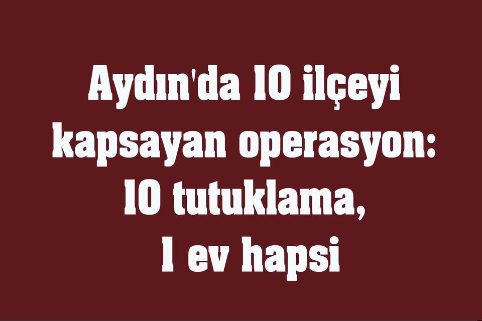Aydın'da 10 ilçeyi kapsayan operasyon: 10 tutuklama, 1 ev hapsi