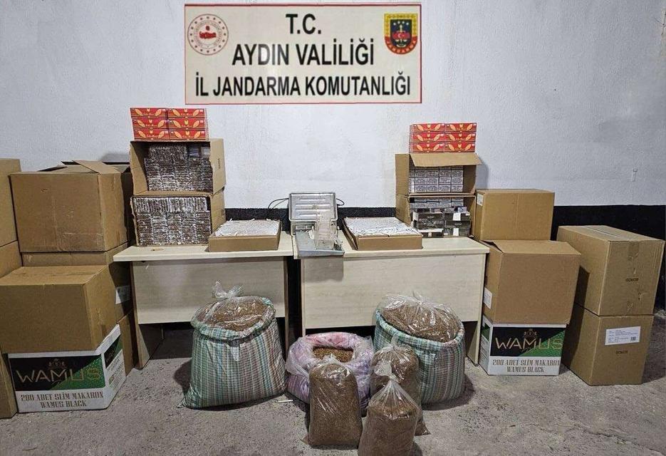 Söke’de kaçak makaron ve tütün operasyonu