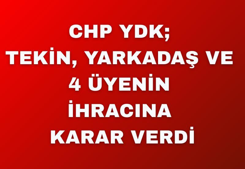 CHP YDK; Tekin, Yarkadaş ve 4 üyenin ihracına karar verdi