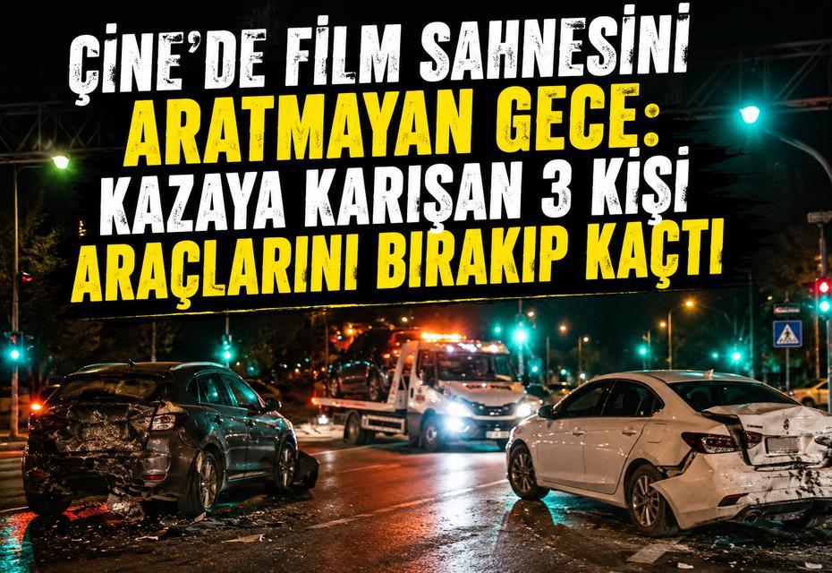 Çine’de film sahnesini aratmayan gece: Kazaya karışan 3 kişi araçlarını bırakıp kaçtı